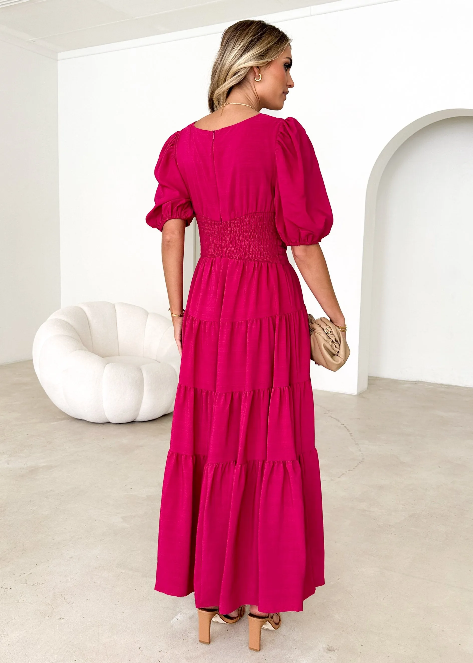 Geerio Maxi Dress - Berry sold by Gingham & Heels product image thumbnail 5