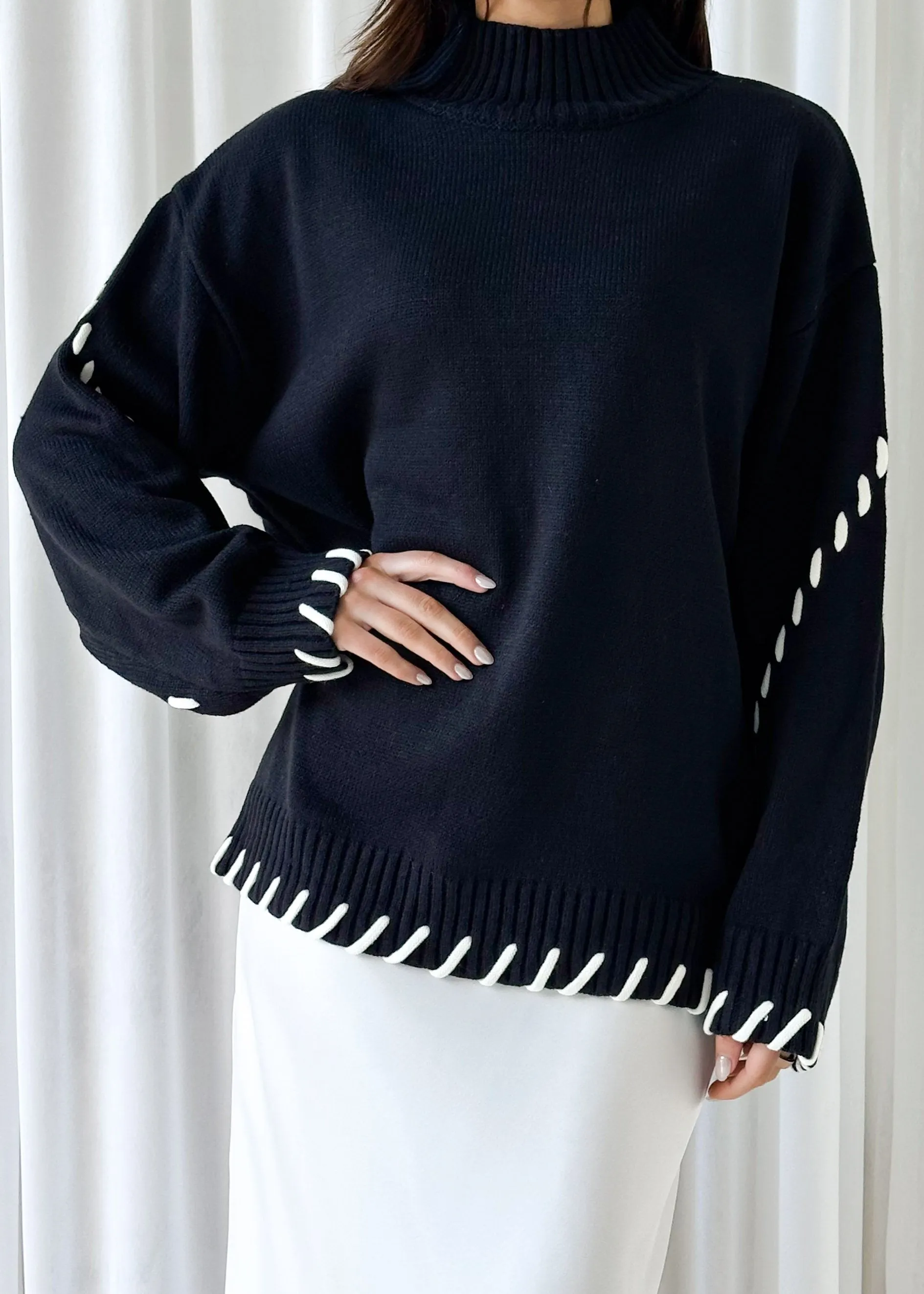 Keira Sweater - Black sold by Gingham & Heels product image thumbnail 2