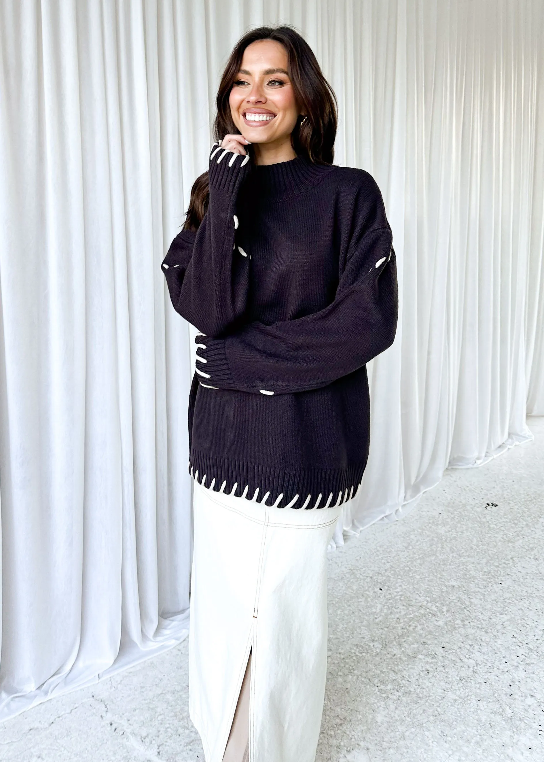 Keira Sweater - Black sold by Gingham & Heels product image thumbnail 4