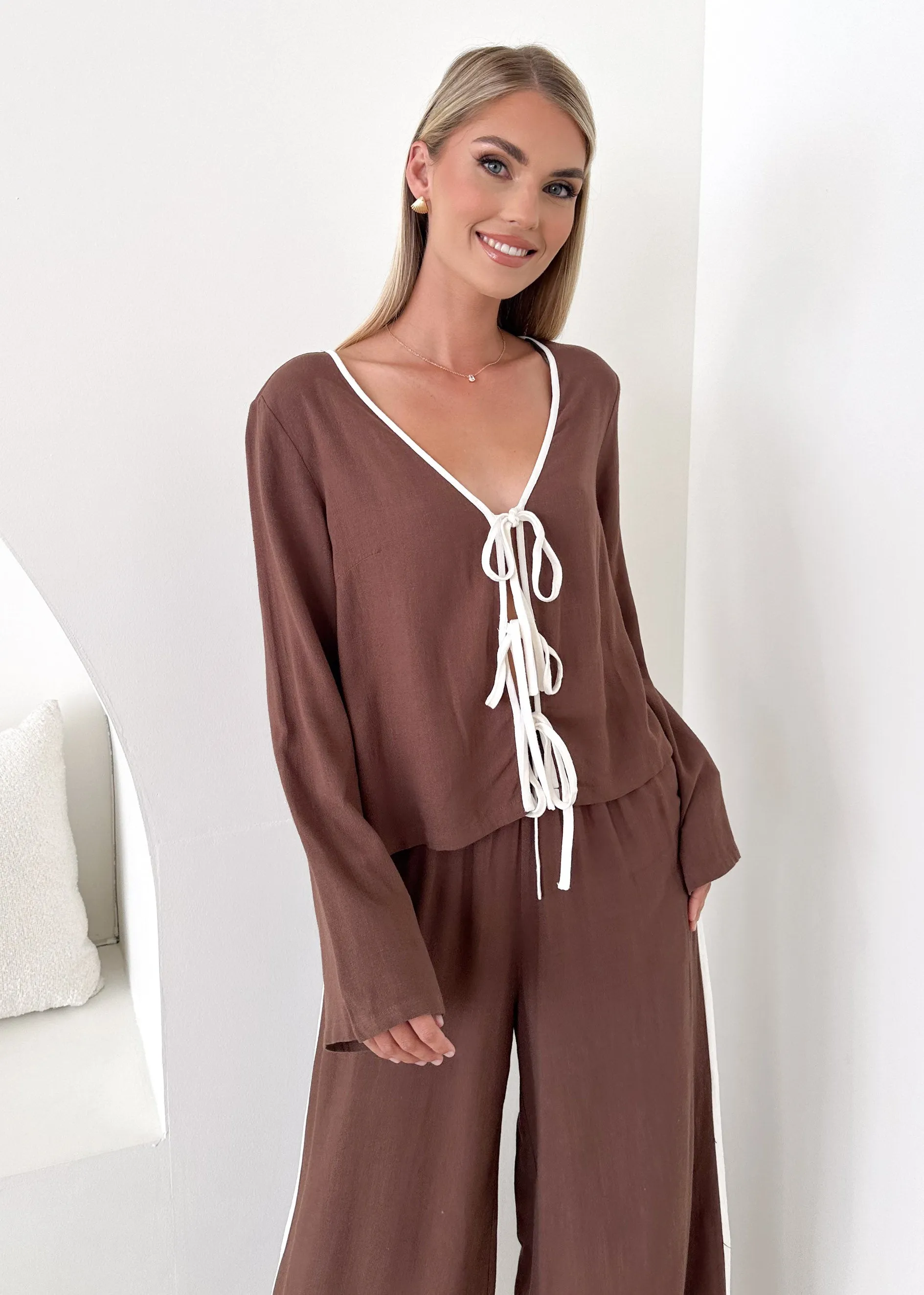 Rowana Top - Chocolate sold by Gingham & Heels product image thumbnail 2