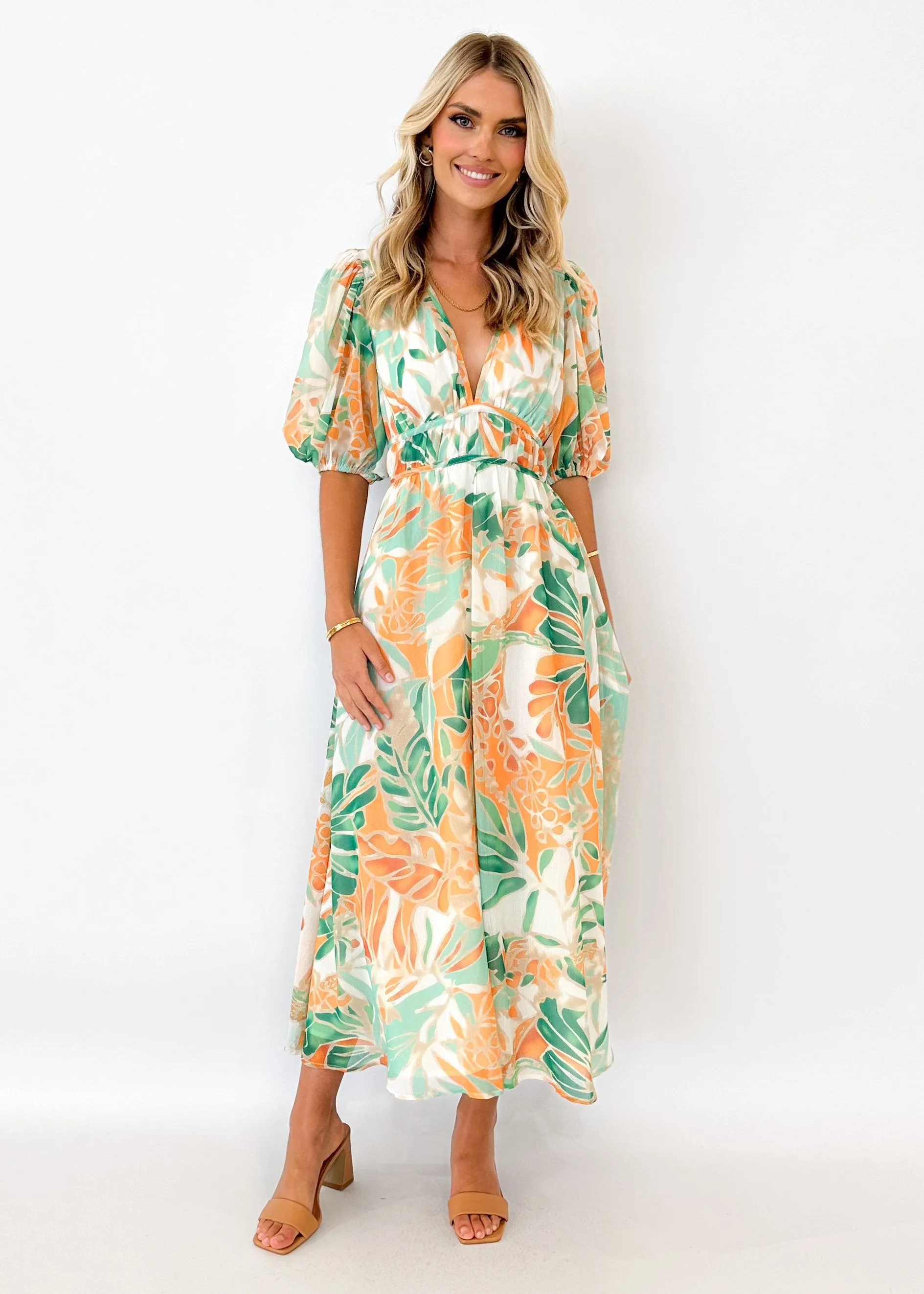 Zanette Midi Dress - Mint Palm sold by Gingham & Heels product image thumbnail 5