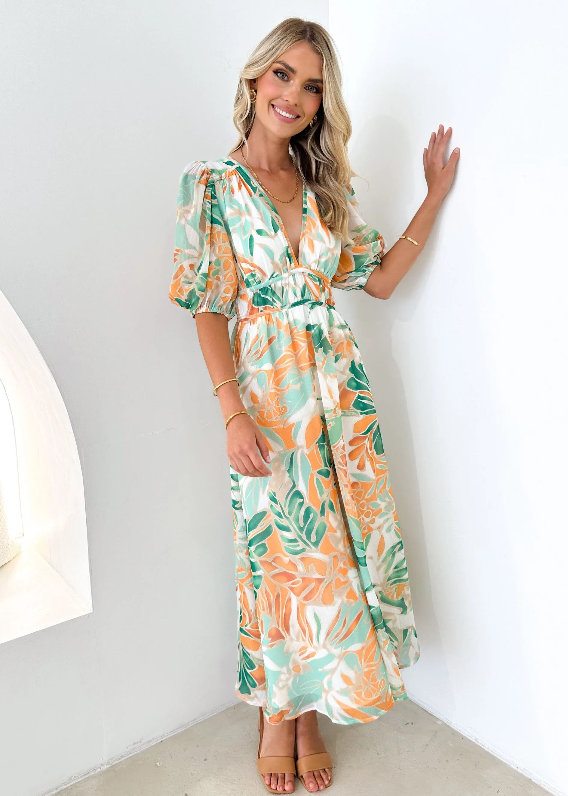 Zanette Midi Dress - Mint Palm sold by Gingham & Heels product image thumbnail 3