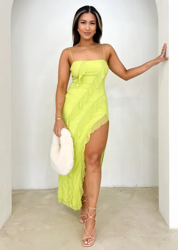 Ordell Midi Dress - Lime sold by Gingham & Heels