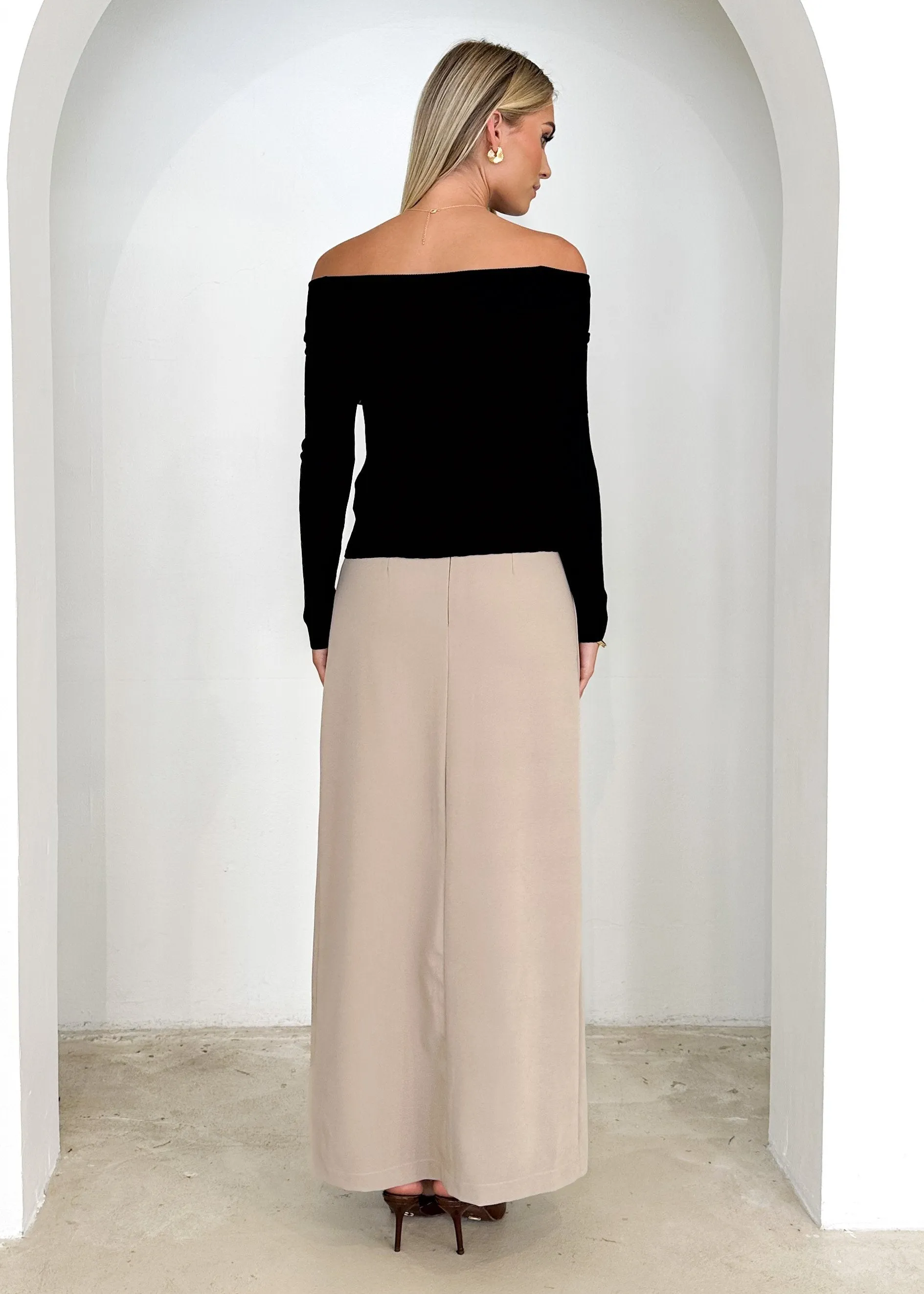 Ellsae Off Shoulder Knit Top - Black sold by Gingham & Heels product image thumbnail 5