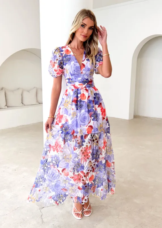 Stause Maxi Dress - Violet Floral sold by Gingham & Heels