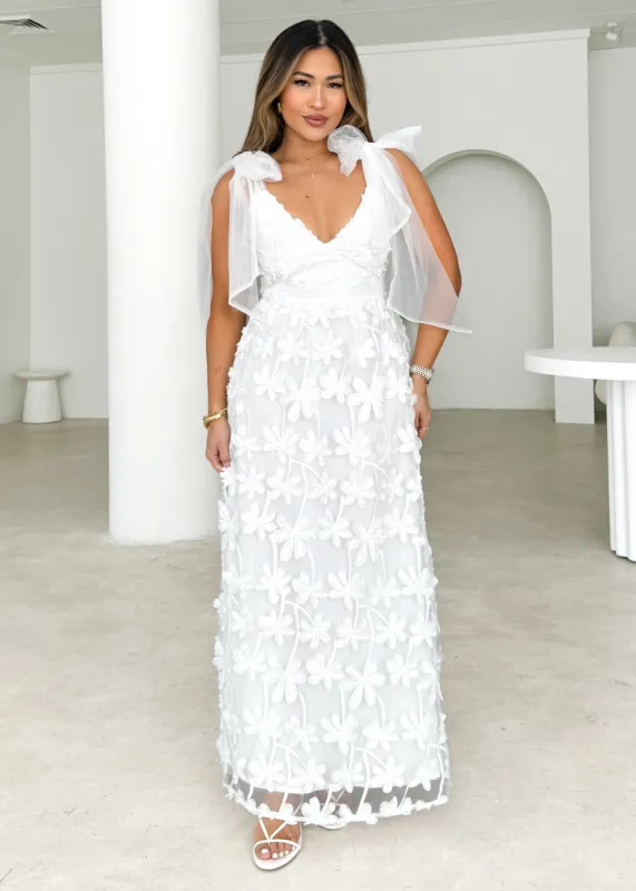 Celestial Midi Dress - Off White sold by Gingham & Heels