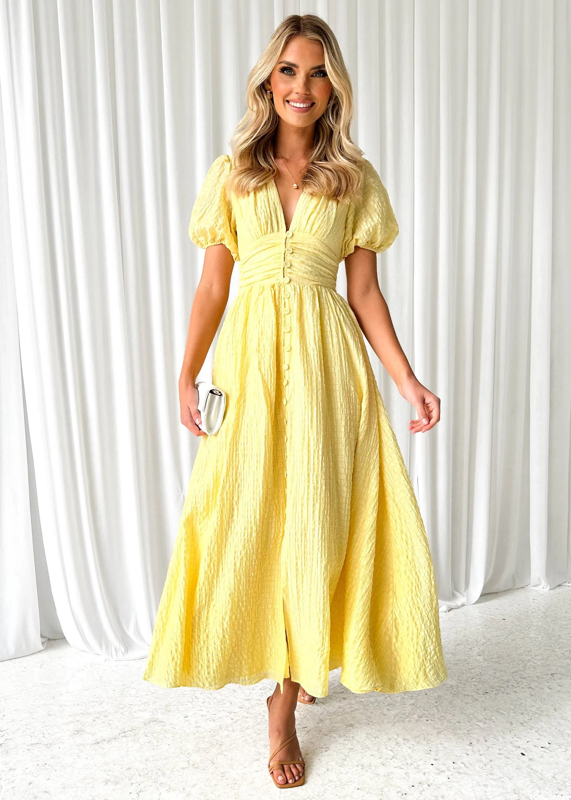 Dunning Midi Dress - Lemon sold by Gingham & Heels product image thumbnail 3