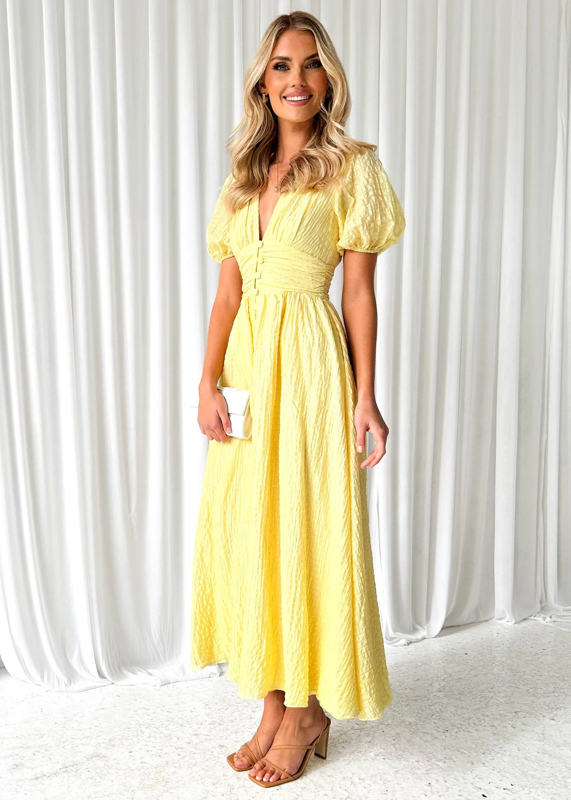 Dunning Midi Dress - Lemon sold by Gingham & Heels product image thumbnail 4