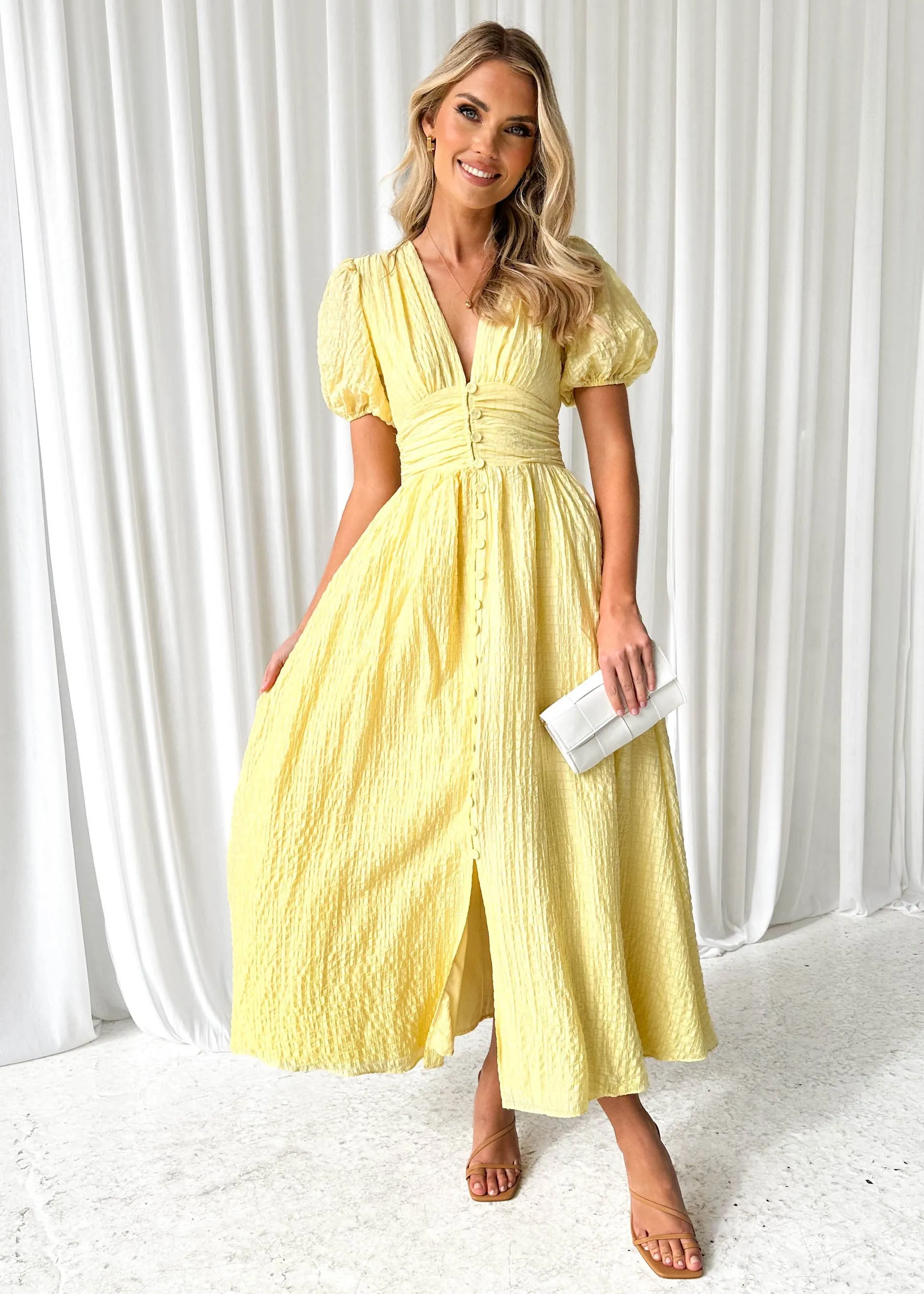 Dunning Midi Dress - Lemon sold by Gingham & Heels product image thumbnail 2