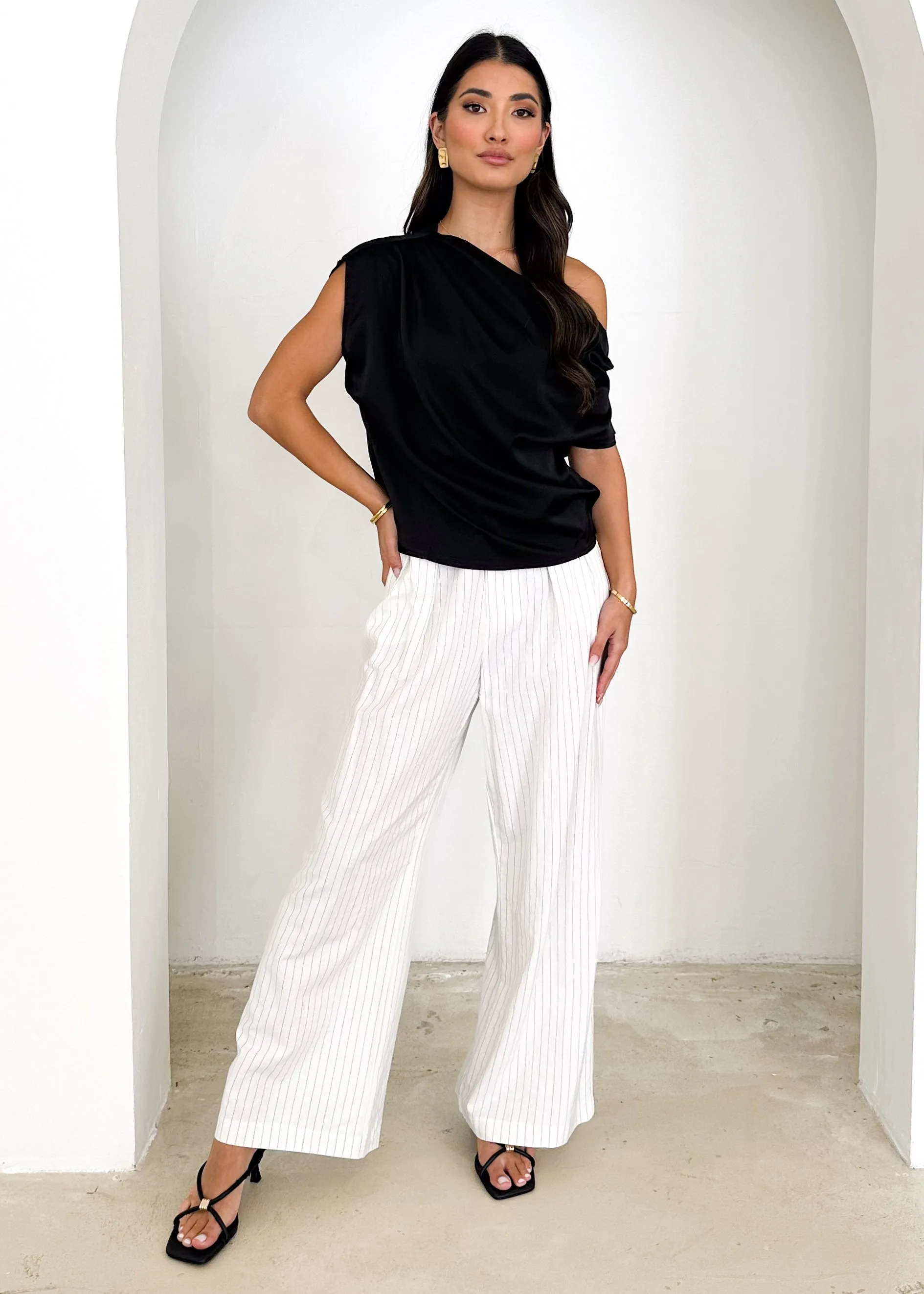 Isstra One Shoulder Top - Black sold by Gingham & Heels product image thumbnail 5