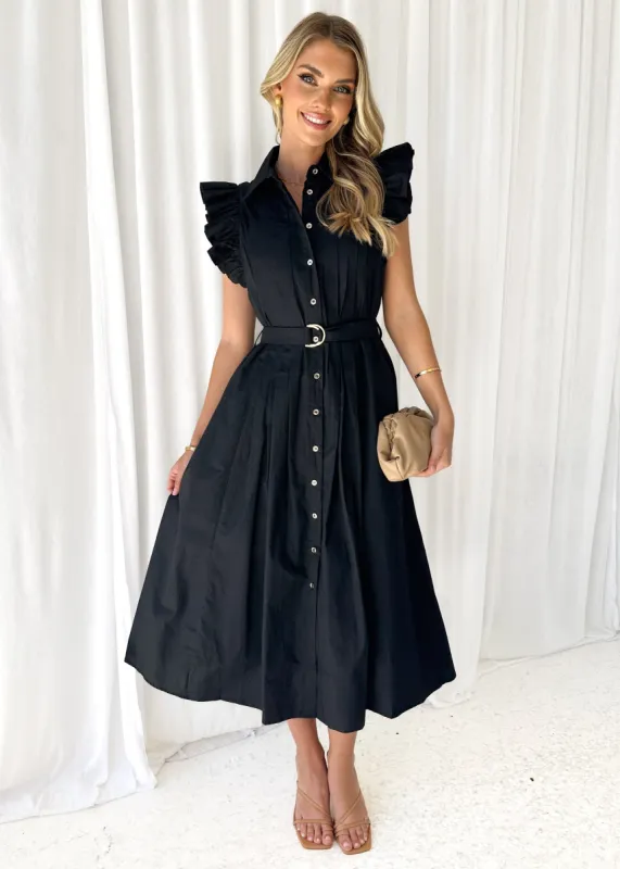 Nordie Midi Dress - Black sold by Gingham & Heels