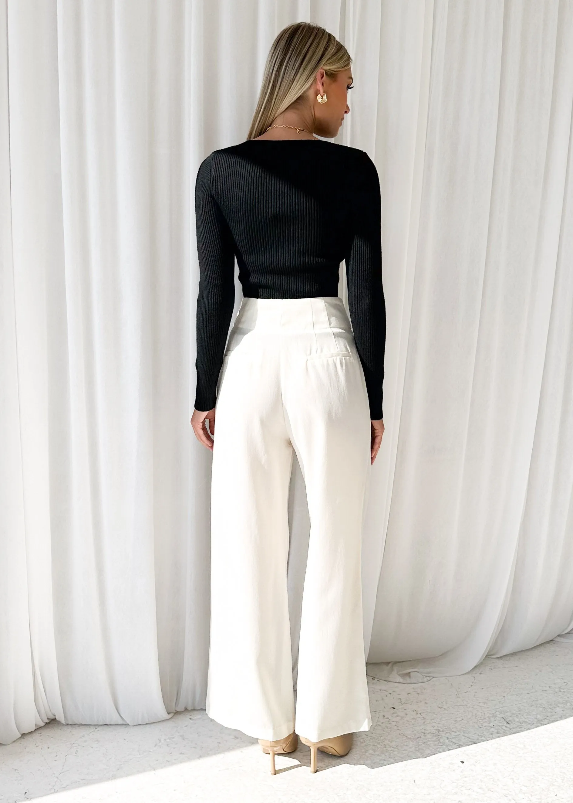 Akerro Pants - Cream sold by Gingham & Heels product image thumbnail 5