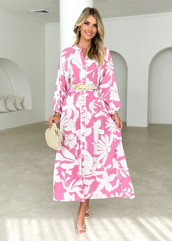 Fernanda Maxi Dress - Nola Pink sold by Gingham & Heels