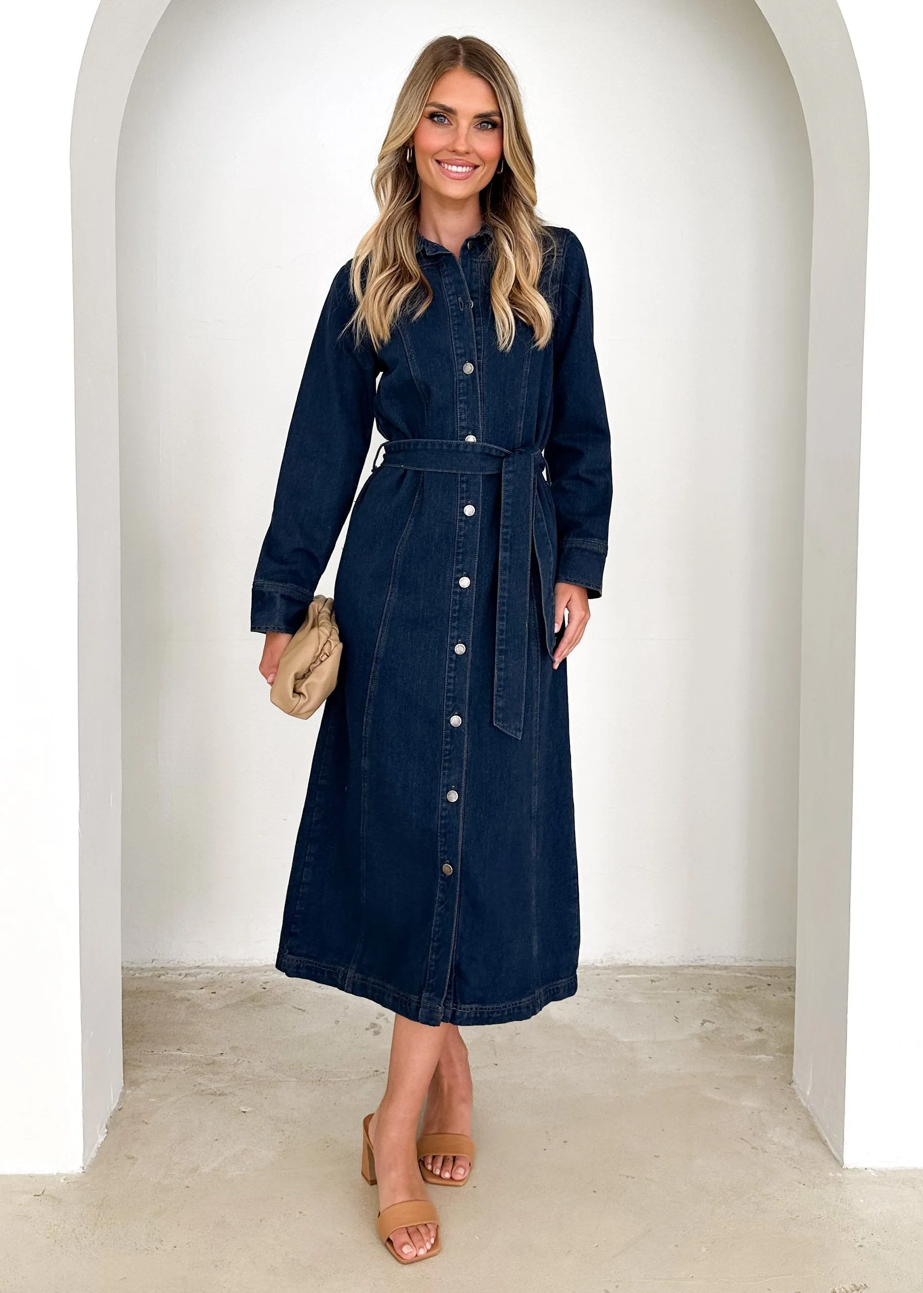 Aimee Denim Maxi Dress - Indigo sold by Gingham & Heels product image thumbnail 3