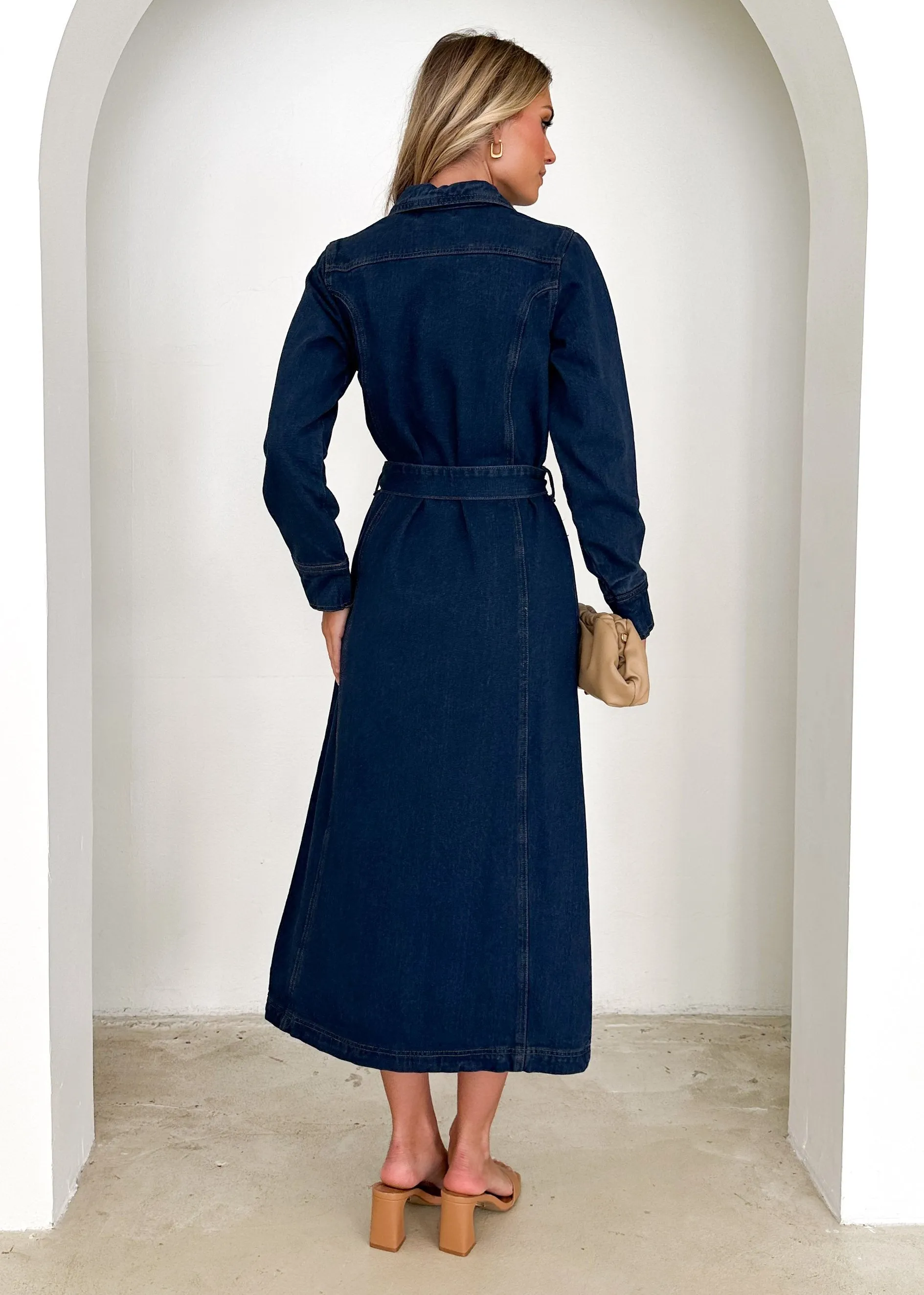 Aimee Denim Maxi Dress - Indigo sold by Gingham & Heels product image thumbnail 5