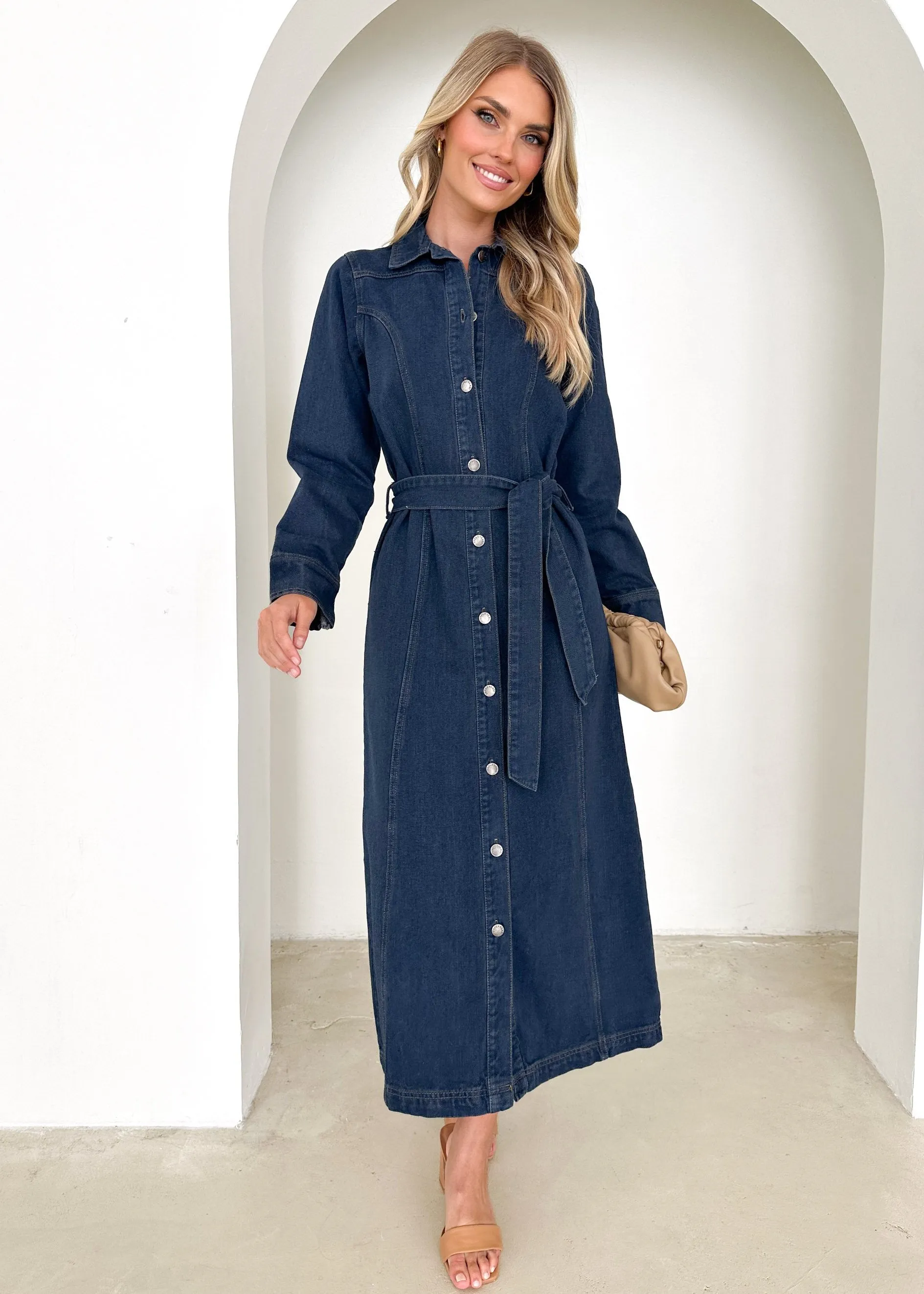 Aimee Denim Maxi Dress - Indigo sold by Gingham & Heels product image thumbnail 2