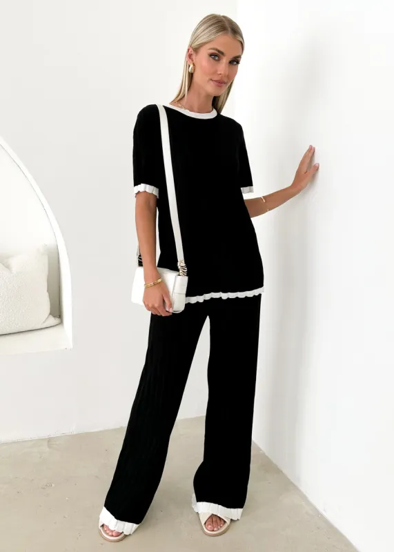 Tienna Knit Top - Black sold by Gingham & Heels