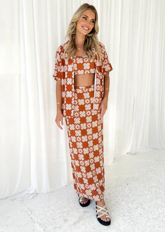 Trista Shirt - Burnt Orange Soleil sold by Gingham & Heels
