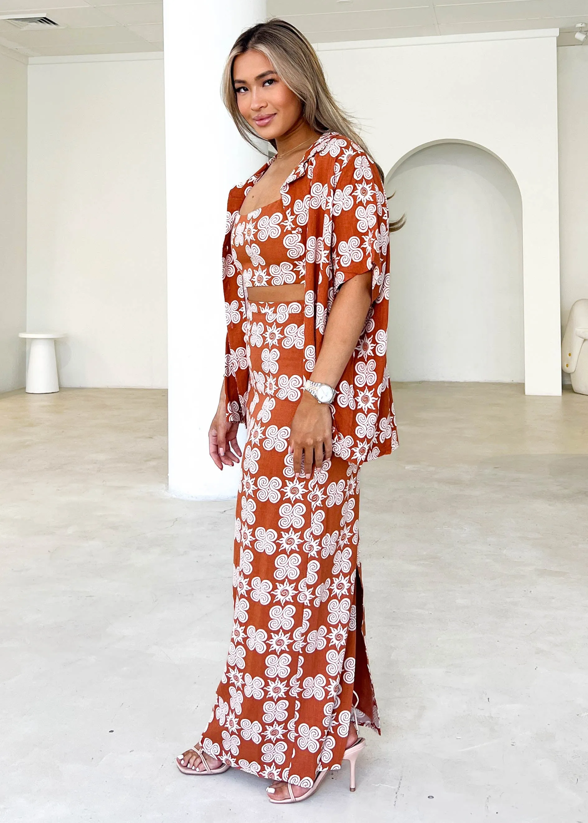 Trista Shirt - Burnt Orange Soleil sold by Gingham & Heels product image thumbnail 4