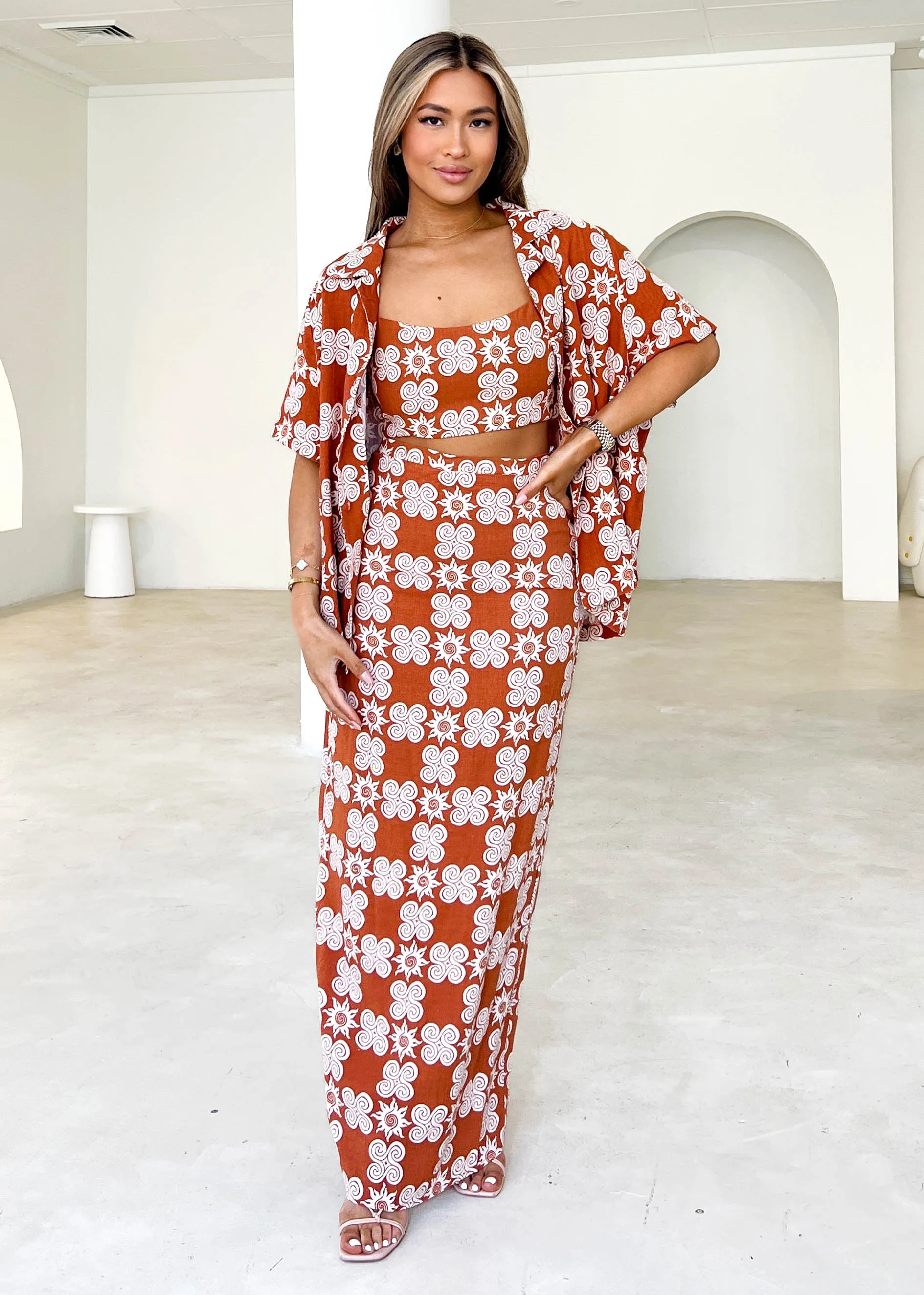 Trista Shirt - Burnt Orange Soleil sold by Gingham & Heels product image thumbnail 2