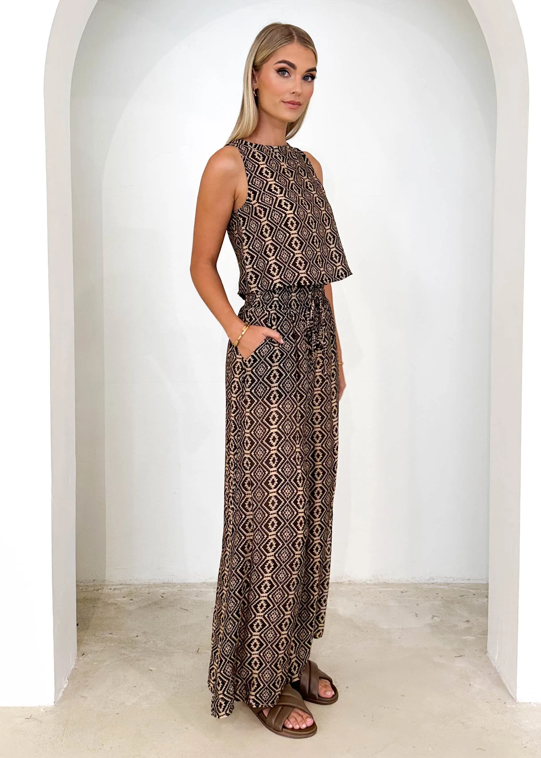 Amlore Pants - Black Aztec sold by Gingham & Heels product image thumbnail 4