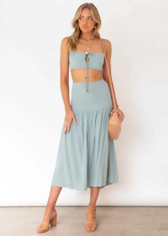Nia Midi Dress - Sage sold by Gingham & Heels