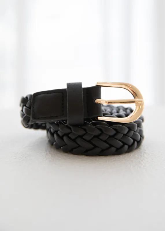 Rosamonde Braided Belt - Black sold by Gingham & Heels