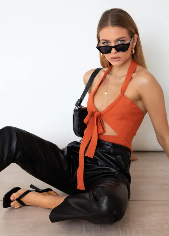 Loose Ends Bodysuit - Tangerine sold by Gingham & Heels