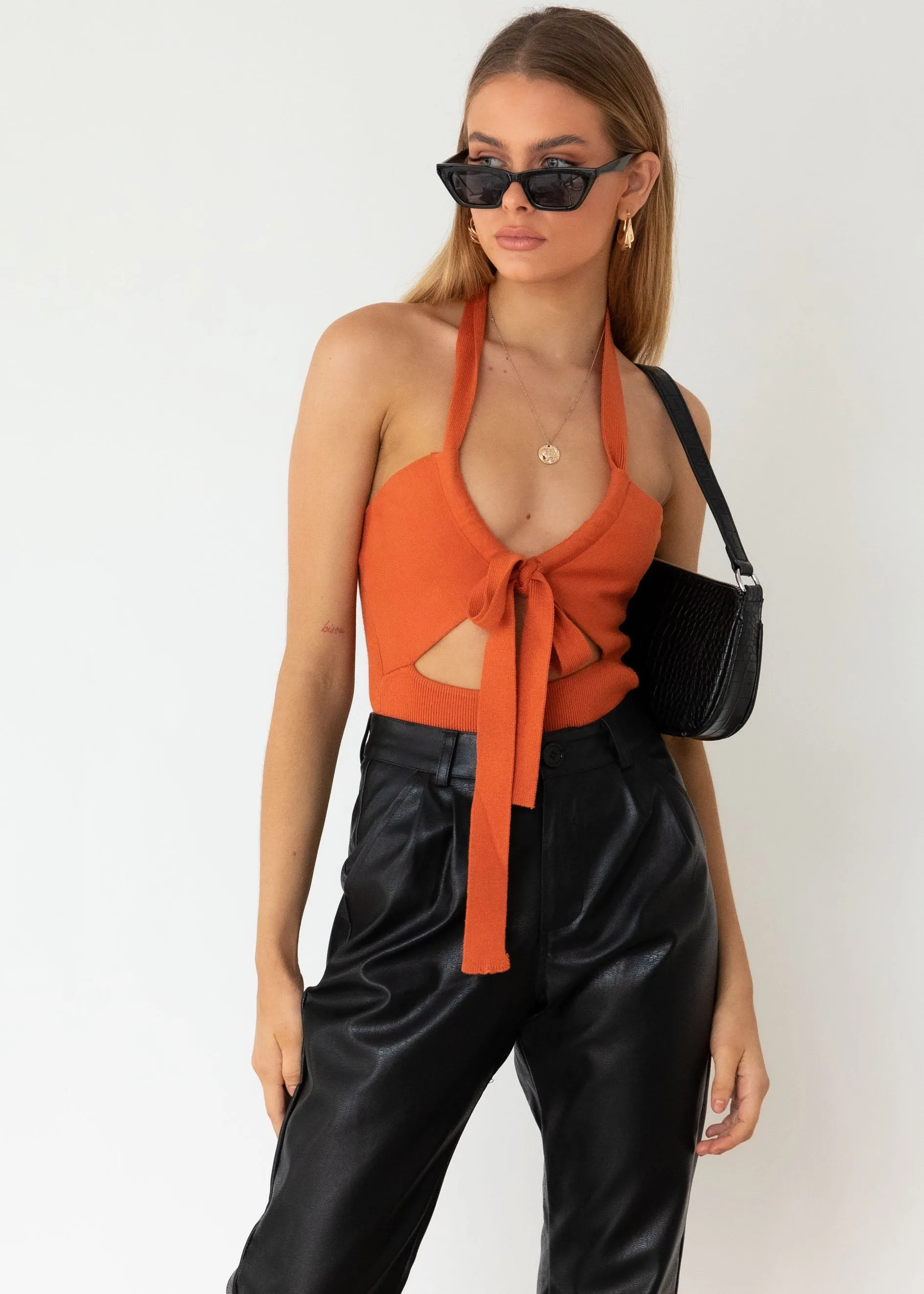 Loose Ends Bodysuit - Tangerine sold by Gingham & Heels product image thumbnail 2