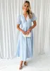 Dunning Midi Dress - Sky Blue sold by Gingham & Heels