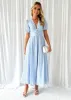 Dunning Midi Dress - Sky Blue sold by Gingham & Heels