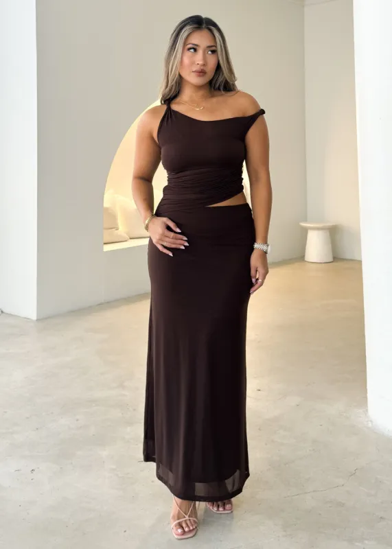 Brielle Maxi Dress - Chocolate sold by Gingham & Heels