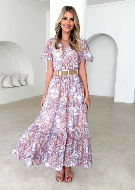 Belladonna Maxi Dress - Lilac Paisley sold by Gingham & Heels