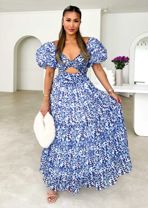 Tridden Maxi Dress - Blue Petal sold by Gingham & Heels