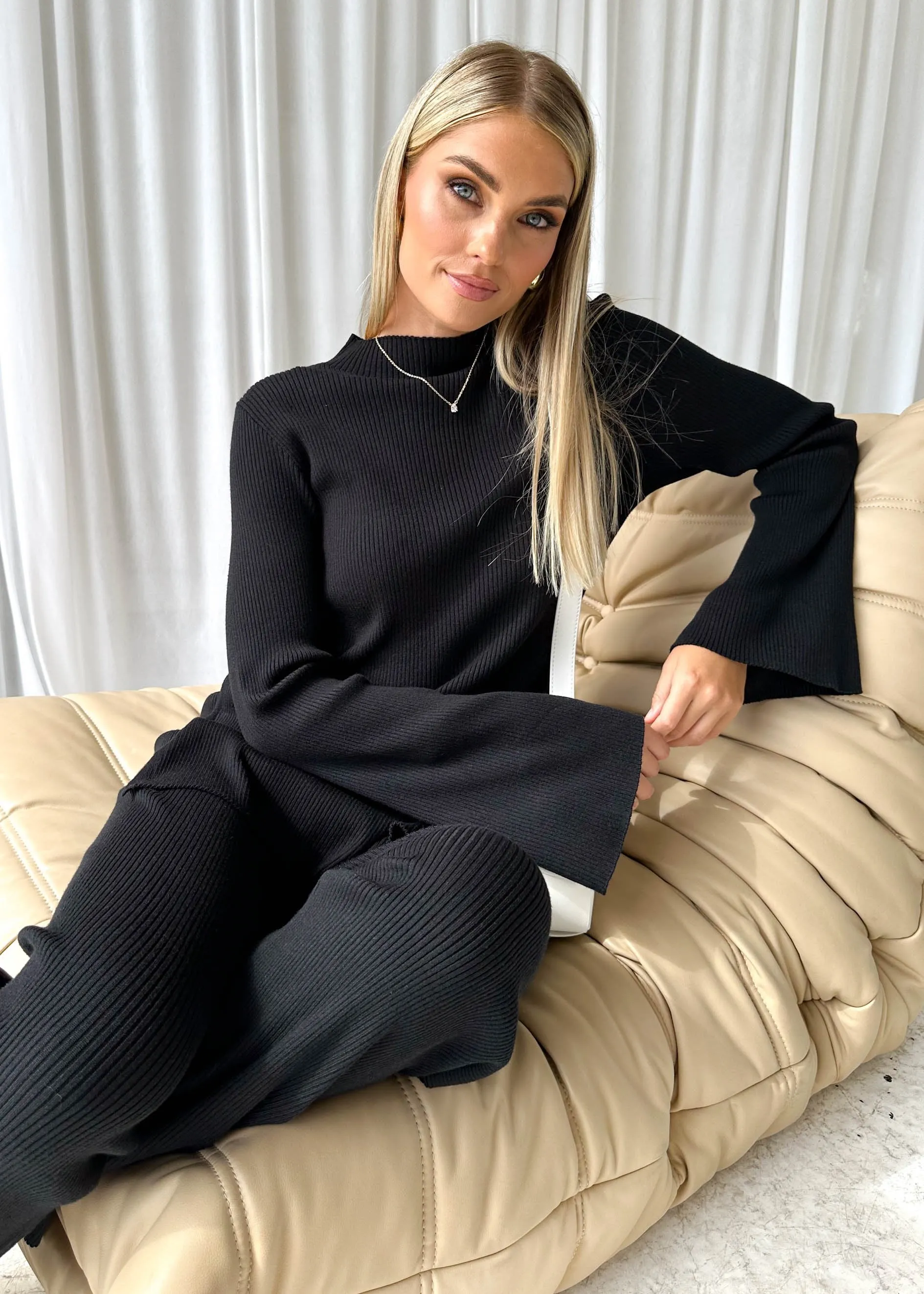 Riella Knit Top - Black sold by Gingham & Heels