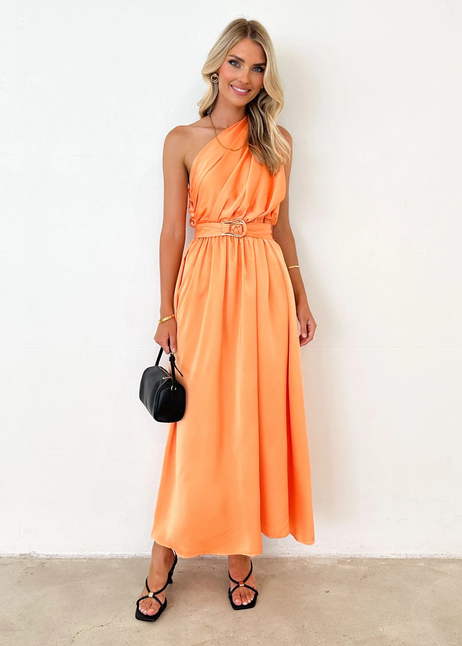 Korah One Shoulder Midi Dress - Mango sold by Gingham & Heels product image thumbnail 5