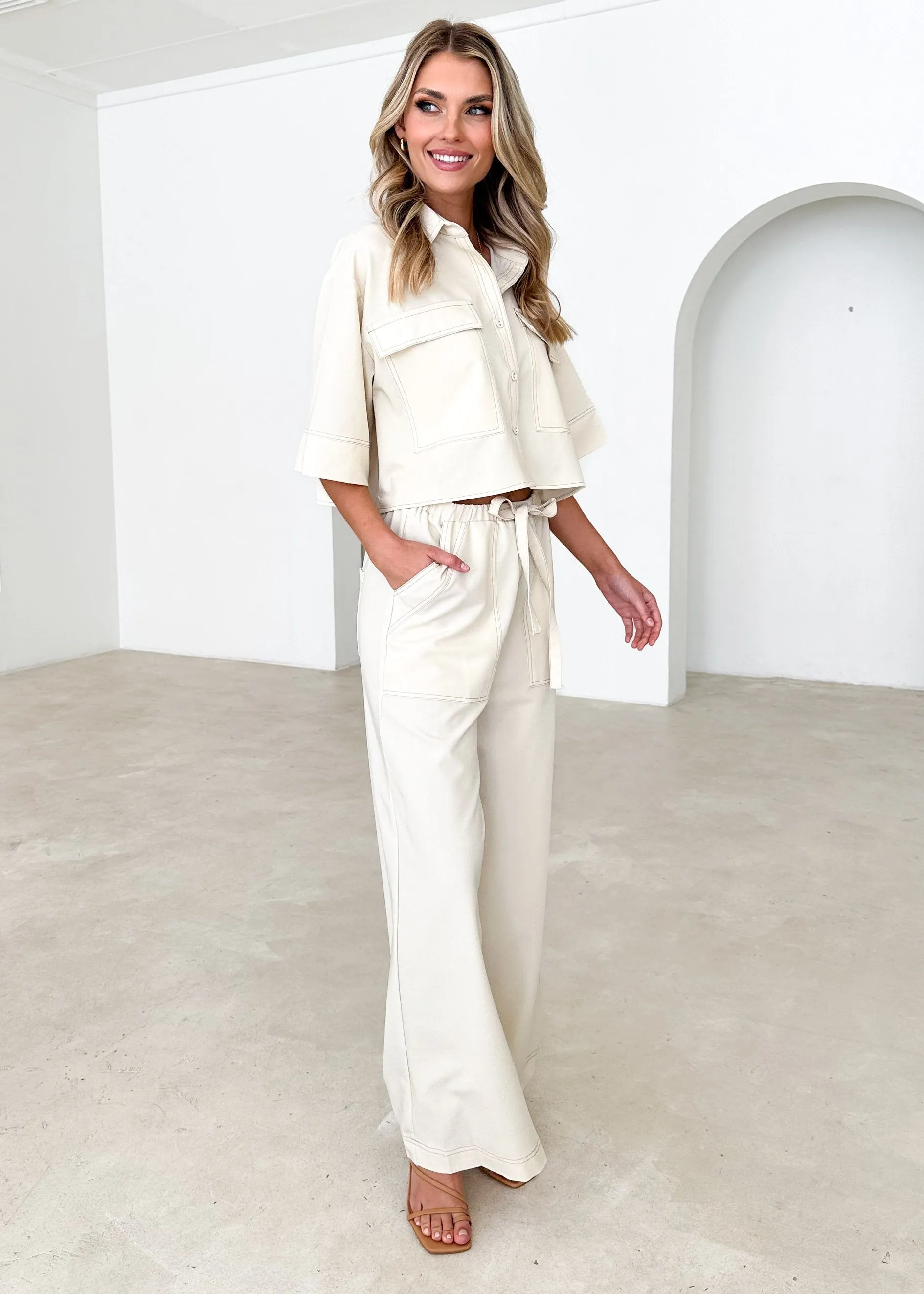 Brynley Shirt - Beige sold by Gingham & Heels product image thumbnail 4