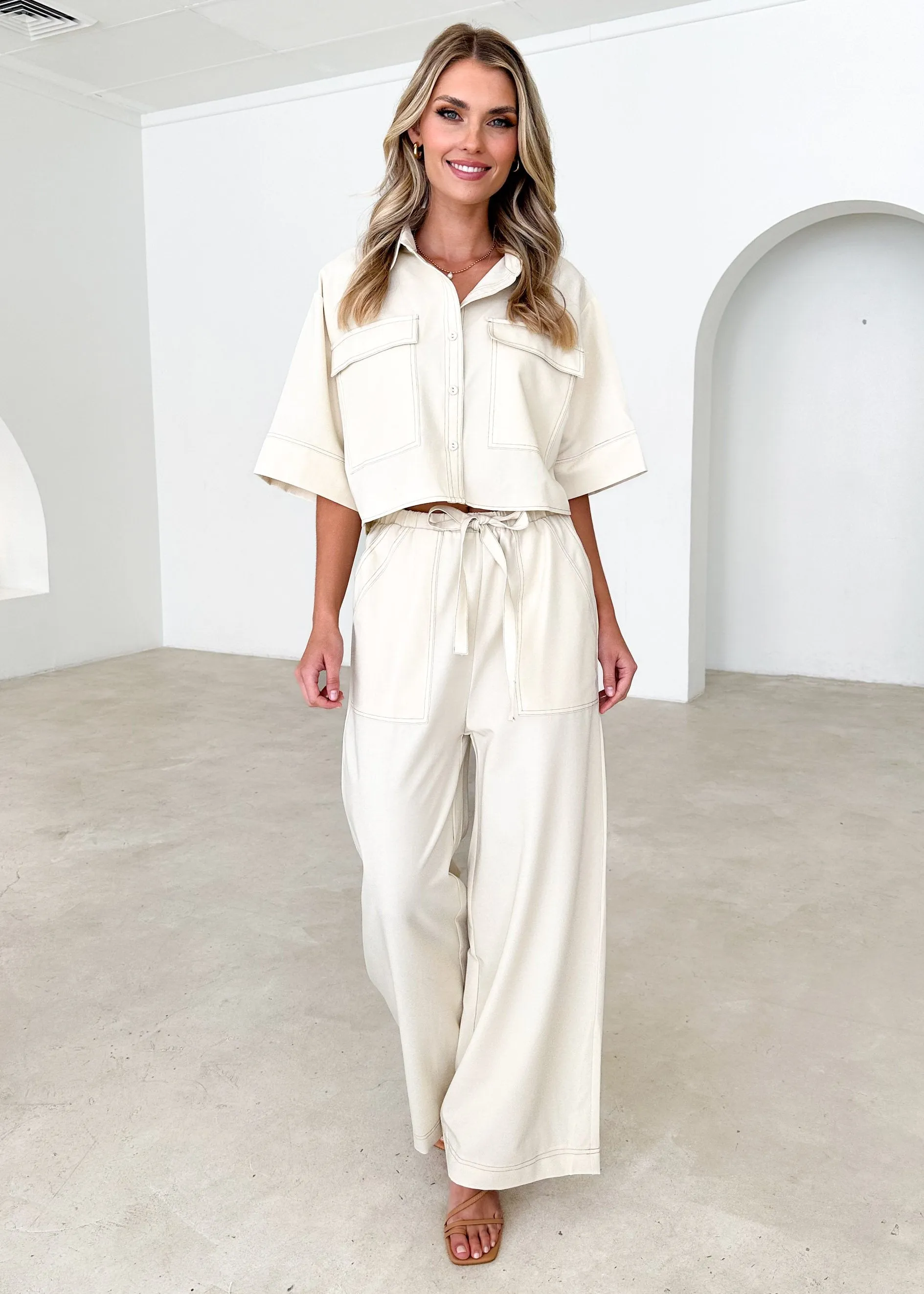 Brynley Shirt - Beige sold by Gingham & Heels product image thumbnail 2