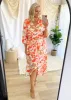 Rylani Midi Dress - Orange Fusion sold by Gingham & Heels