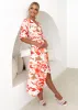 Rylani Midi Dress - Orange Fusion sold by Gingham & Heels