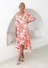 Rylani Midi Dress - Orange Fusion sold by Gingham & Heels