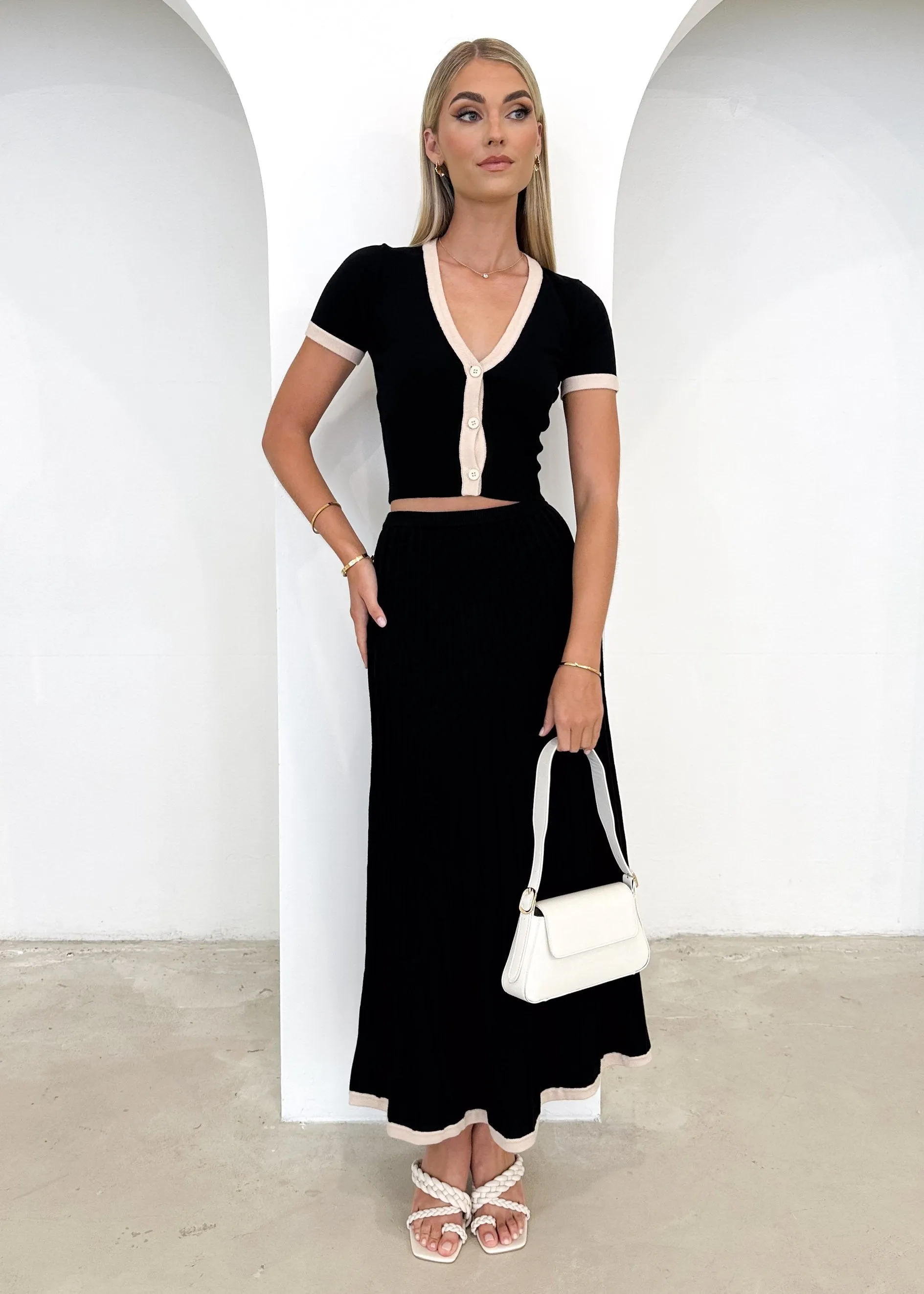 Poista Knit Maxi Skirt - Black Splice sold by Gingham & Heels product image thumbnail 3