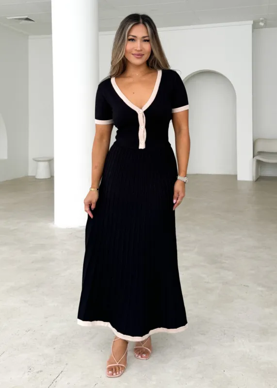 Poista Knit Maxi Skirt - Black Splice sold by Gingham & Heels