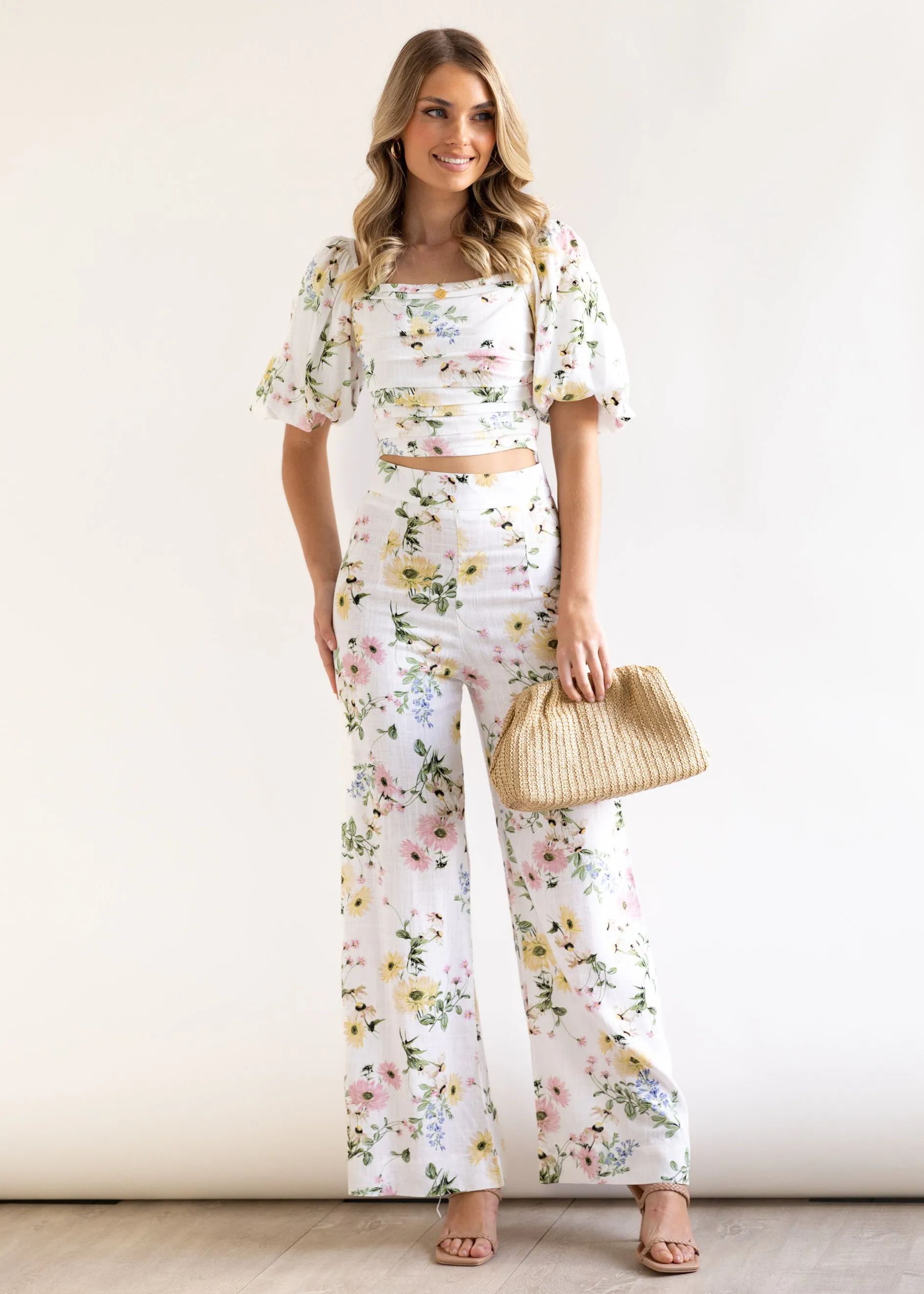 Harlow Wide Leg Pants - Verana Floral sold by Gingham & Heels product image thumbnail 4