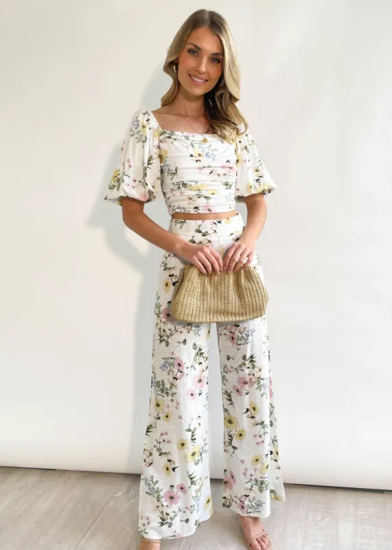 Harlow Wide Leg Pants - Verana Floral sold by Gingham & Heels