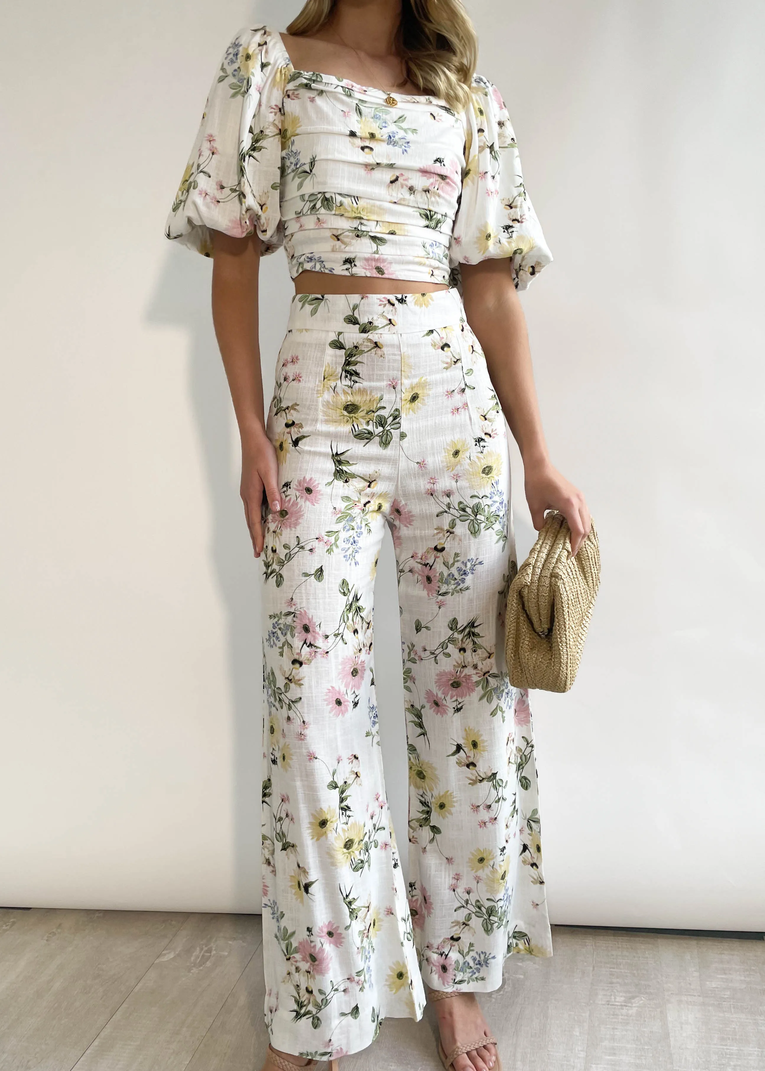 Harlow Wide Leg Pants - Verana Floral sold by Gingham & Heels product image thumbnail 3