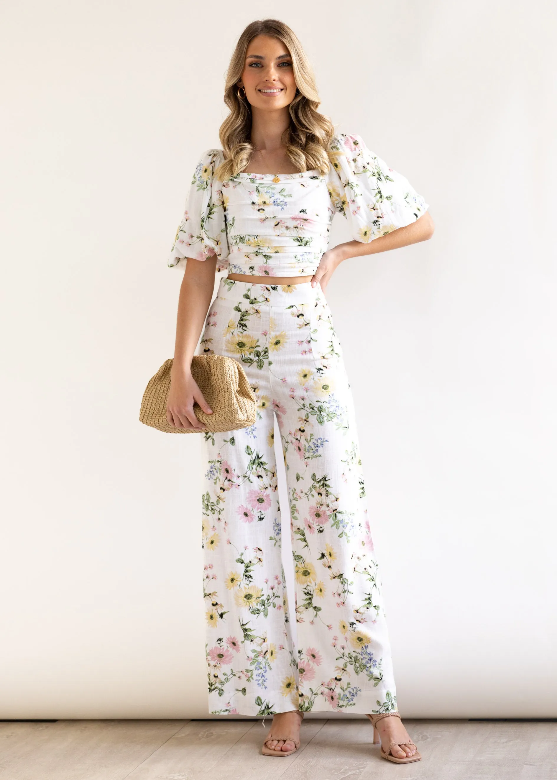 Harlow Wide Leg Pants - Verana Floral sold by Gingham & Heels product image thumbnail 5