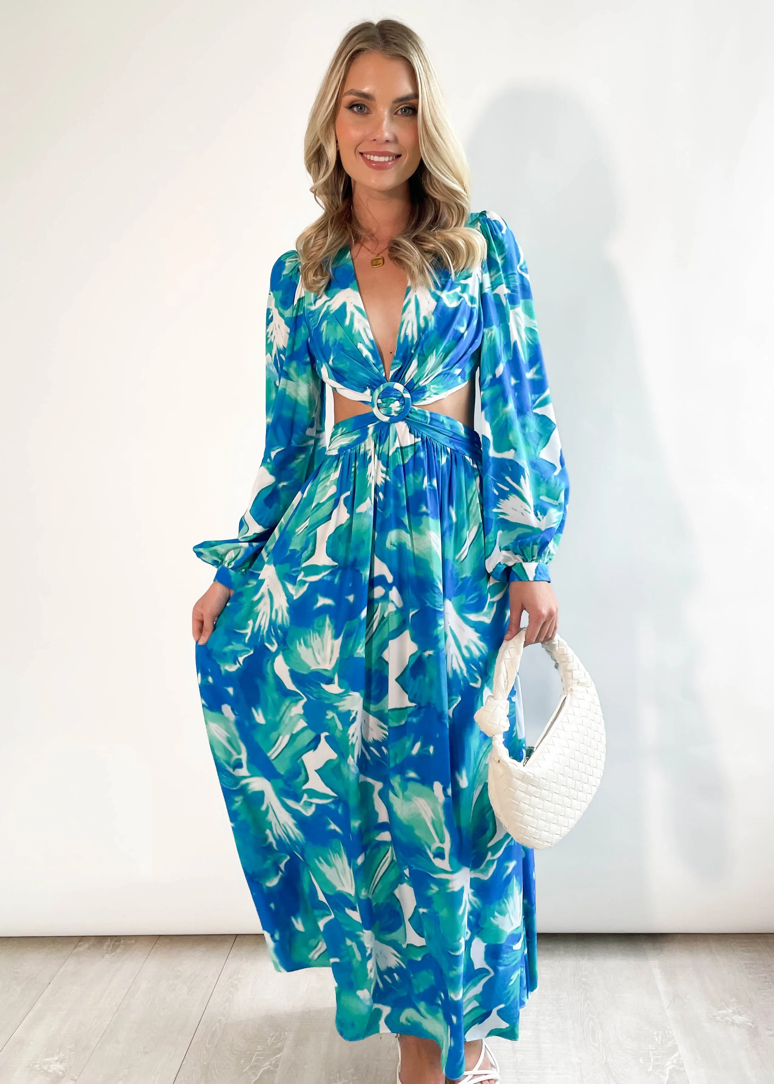 Gyneth Midi Dress - Blue Floral sold by Gingham & Heels product image thumbnail 5