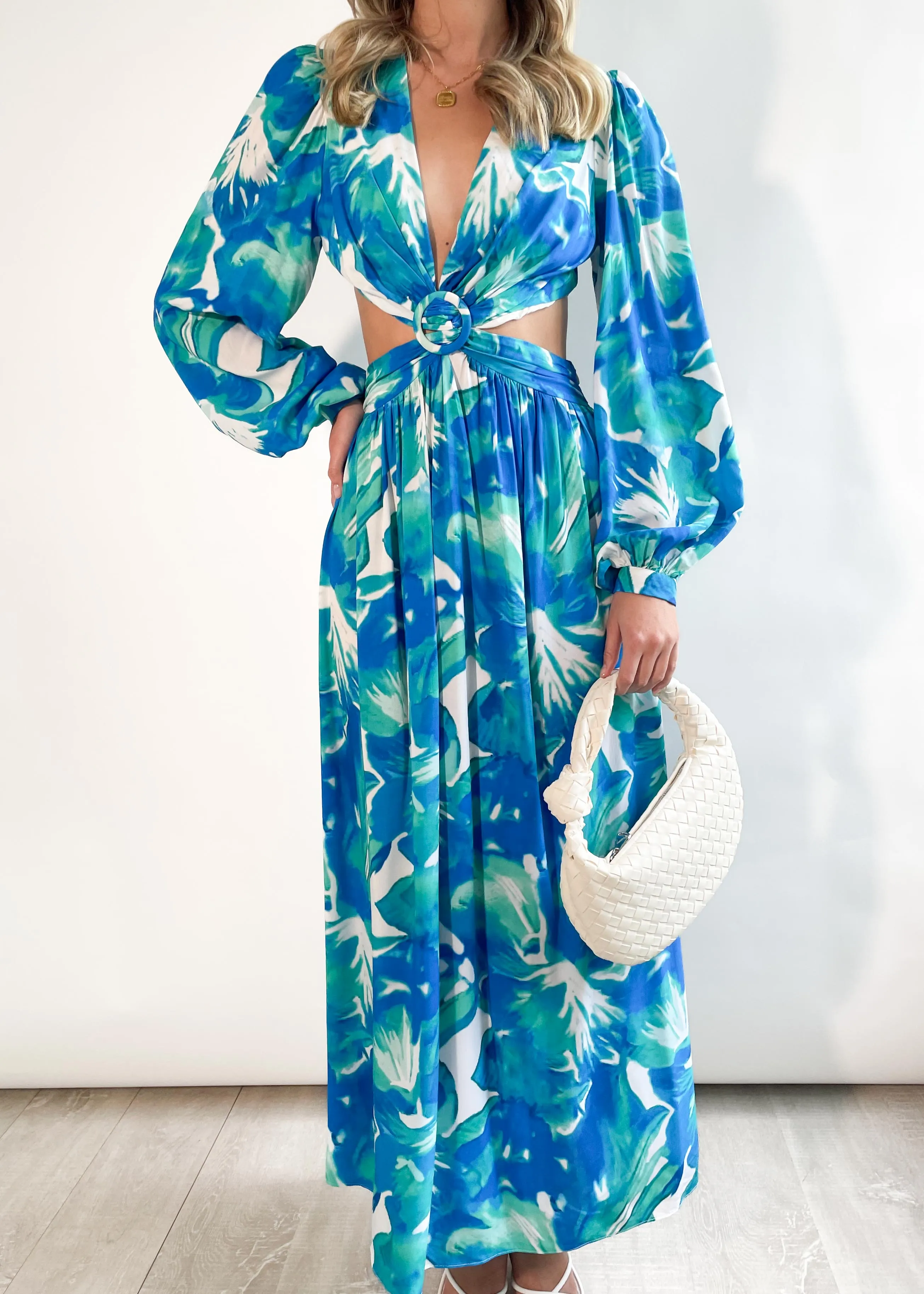 Gyneth Midi Dress - Blue Floral sold by Gingham & Heels product image thumbnail 2