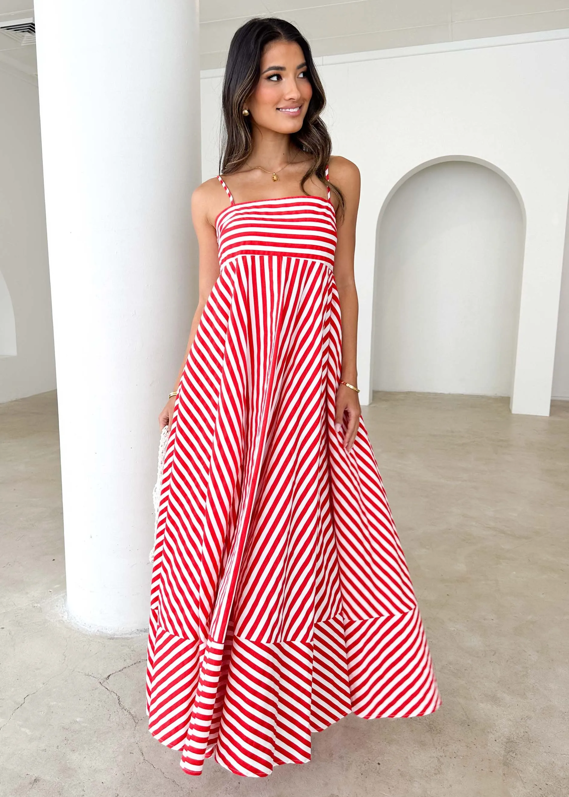 Elide Maxi Dress - Red Stripe sold by Gingham & Heels product image thumbnail 3